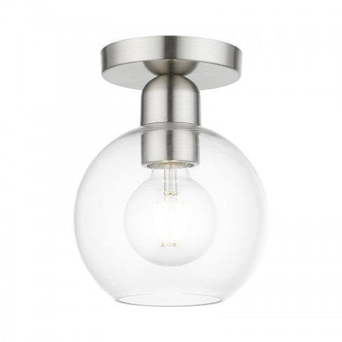 1 Light Brushed Nickel Sphere Semi-Flush Semi Flush Livex