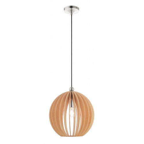 1 Light Brushed Nickel Single Pendant Pendant Livex