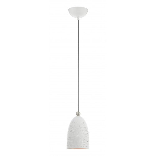 1 Light White Pendant Pendant Livex