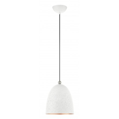 1 Light White Pendant Pendant Livex