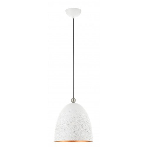 1 Light White Pendant Pendant Livex