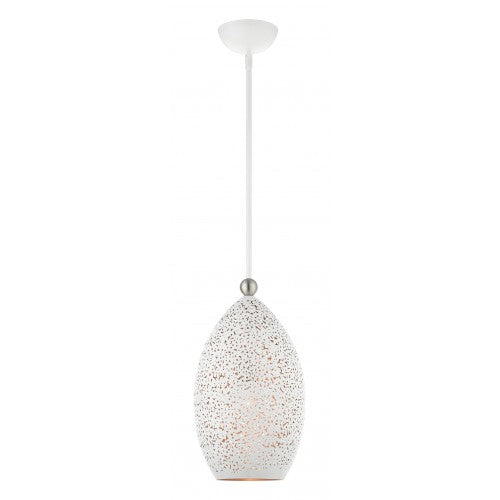 1 Light White Pendant Pendant Livex