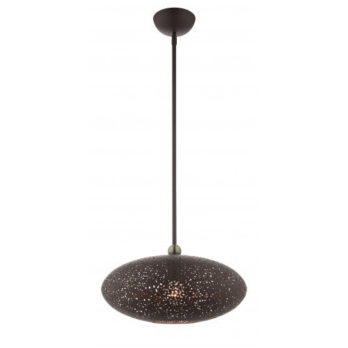 1 Light Bronze Pendant Pendant Livex