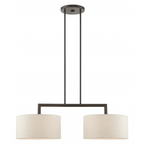 2 Light English Bronze Linear Chandelier Linear Livex