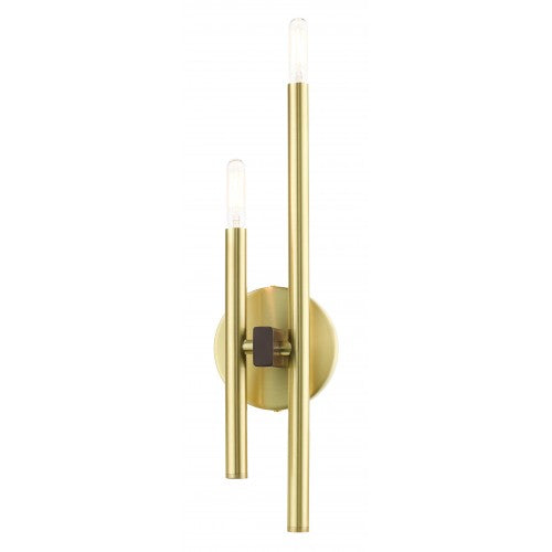 2 Light Satin Brass ADA Double Sconce Wall Sconce Livex