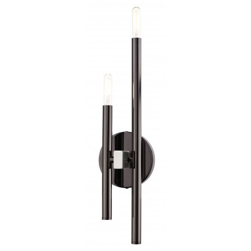 2 Light Black Chrome ADA Double Sconce Wall Sconce Livex