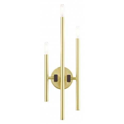 3 Light Satin Brass ADA Triple Sconce Wall Sconce Livex