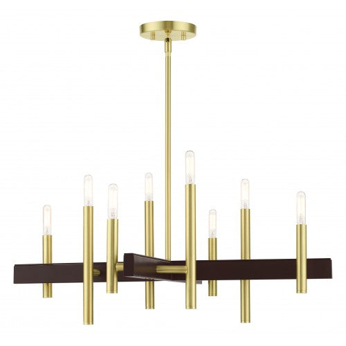 8 Light Satin Brass Chandelier Chandelier Livex