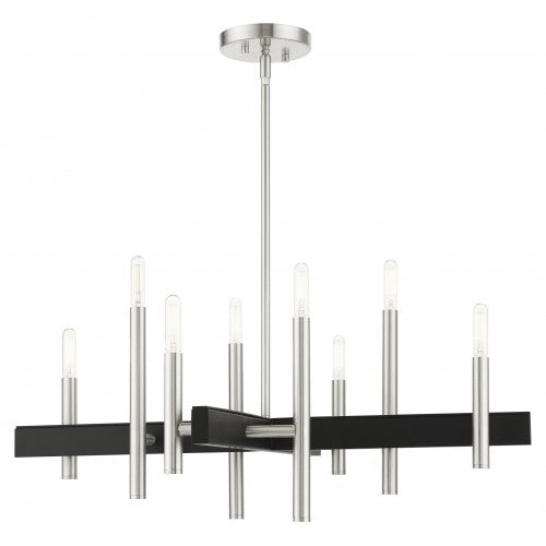 8 Light Brushed Nickel Chandelier Chandelier Livex