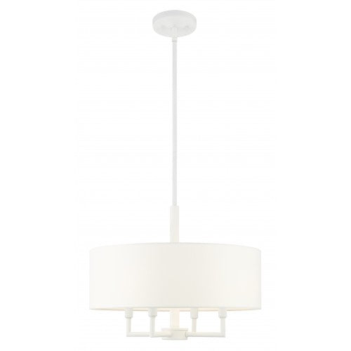 4 Light White Pendant Chandelier Chandelier Livex