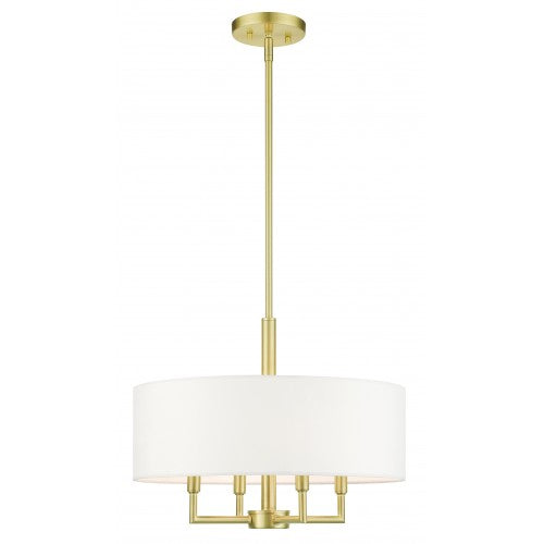 4 Light Satin Brass Pendant Chandelier Chandelier Livex