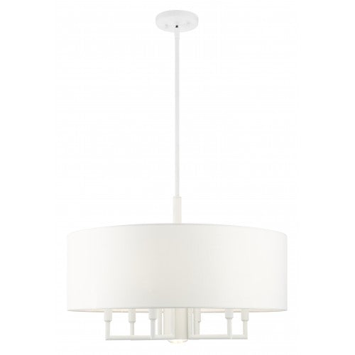 7 Light White Pendant Chandelier Chandelier Livex