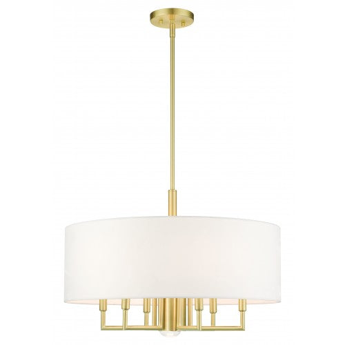 7 Light Satin Brass Pendant Chandelier Chandelier Livex