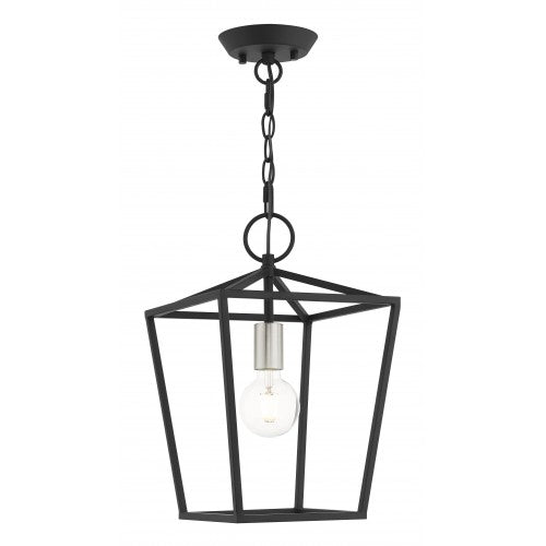 1 Light Black Convertible Lantern Semi Flush Livex