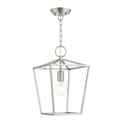 1 Light Brushed Nickel Convertible Lantern Semi Flush Livex