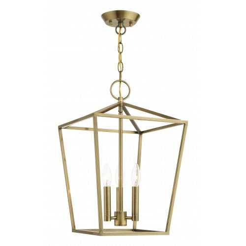 3 Light Antique Brass Convertible Lantern Lantern Livex