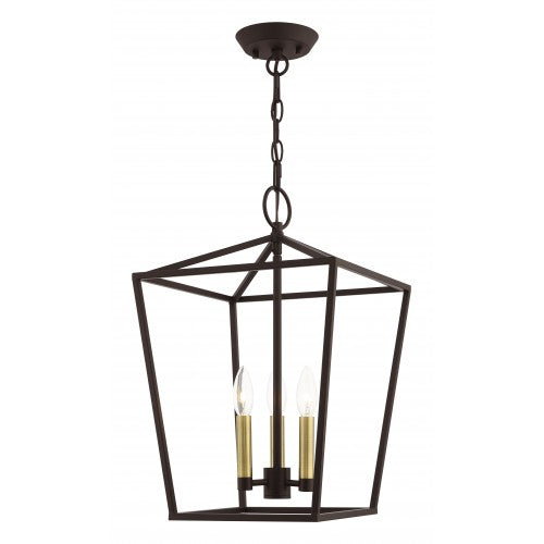 3 Light Bronze Convertible Lantern Lantern Livex