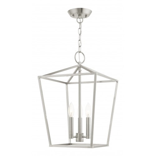 3 Light Brushed Nickel Convertible Lantern Lantern Livex