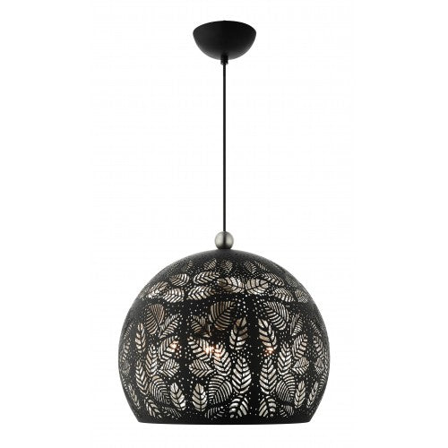 3 Light Black Pendant Pendant Livex