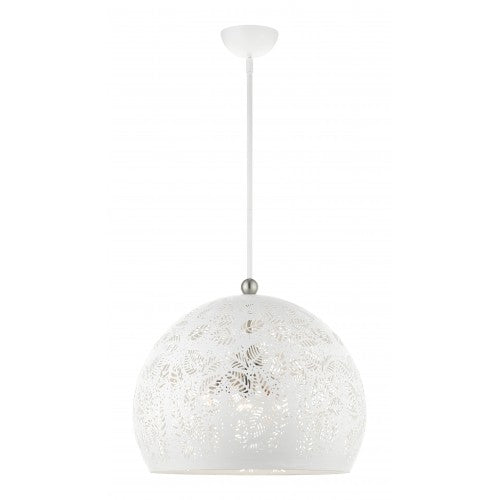 3 Light White Pendant Pendant Livex