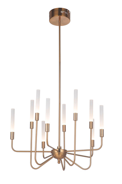 Valdi 10 Light LED Chandelier in Satin Brass Chandelier Craftmade