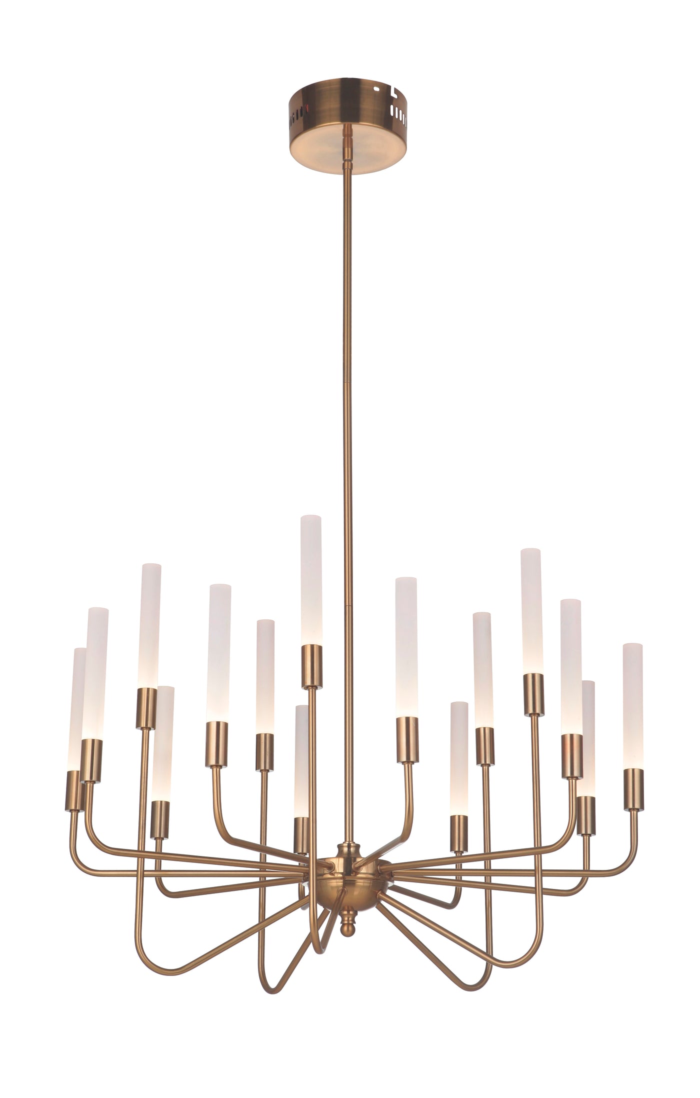 Valdi 15 Light LED Chandelier in Satin Brass Chandelier Craftmade