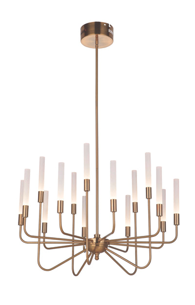 Valdi 15 Light LED Chandelier in Satin Brass Chandelier Craftmade