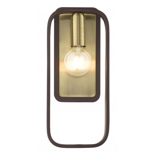 1 Light Bronze with Antique Brass Accents ADA Single Sconce Wall Sconce Livex