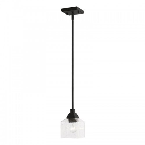 1 Light Black Mini Pendant Pendant Livex