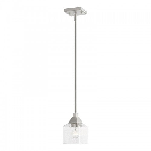 1 Light Brushed Nickel Mini Pendant Pendant Livex