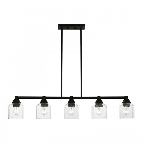 5 Light Black Linear Chandelier Linear Livex