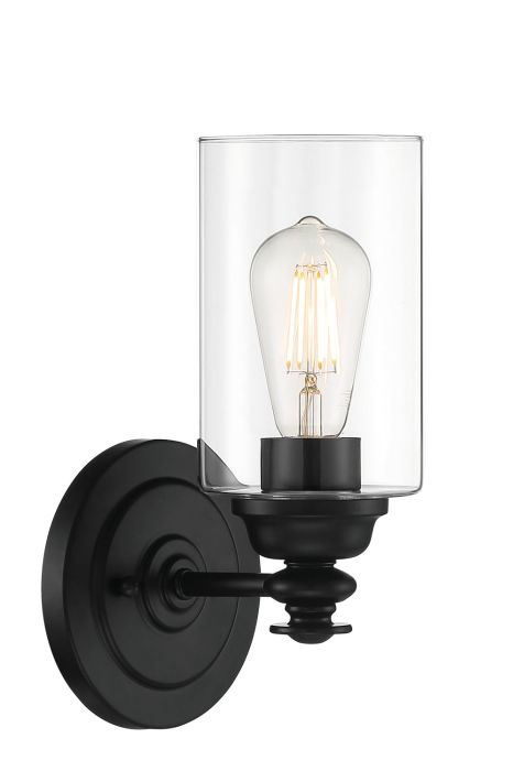 Dardyn 1 Light Wall Sconce in Flat Black (Clear Glass) Wall Sconce Craftmade