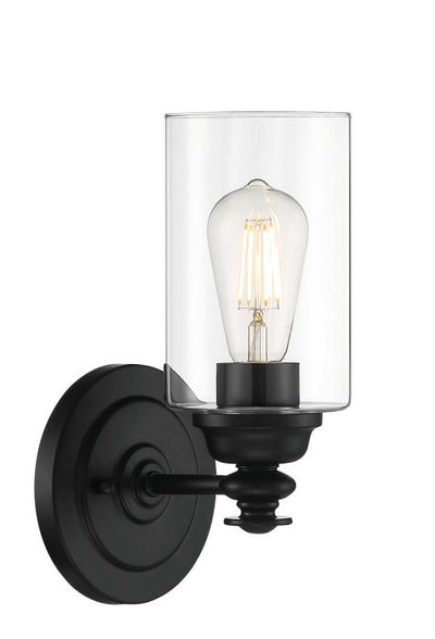 Dardyn 1 Light Wall Sconce in Flat Black (Clear Glass) Wall Sconce Craftmade