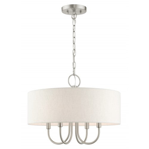 4 Light Brushed Nickel Pendant Chandelier Chandelier Livex