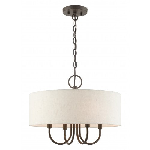4 Light English Bronze Pendant Chandelier Chandelier Livex