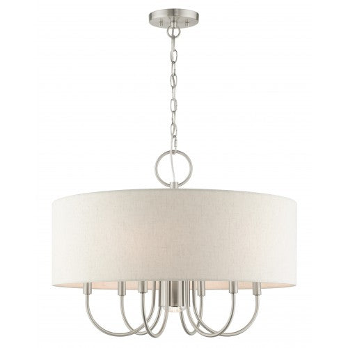 7 Light Brushed Nickel Pendant Chandelier Chandelier Livex
