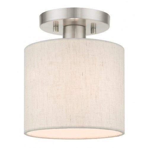 1 Light Brushed Nickel Semi Flush Semi Flush Livex