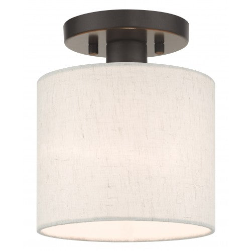 1 Light English Bronze Semi Flush Semi Flush Livex