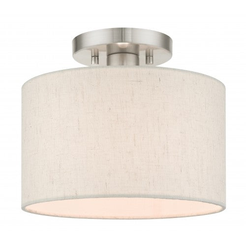 1 Light Brushed Nickel Semi Flush Semi Flush Livex