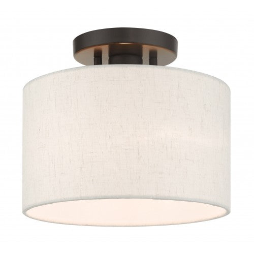 1 Light English Bronze Semi Flush Semi Flush Livex