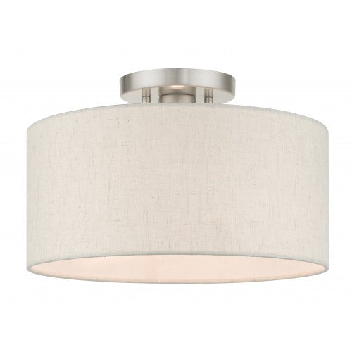 1 Light Brushed Nickel Semi Flush Semi Flush Livex