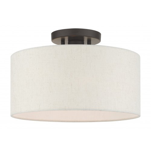 1 Light English Bronze Semi Flush Semi Flush Livex