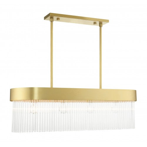 4 Light Soft Gold Chandelier Linear Livex