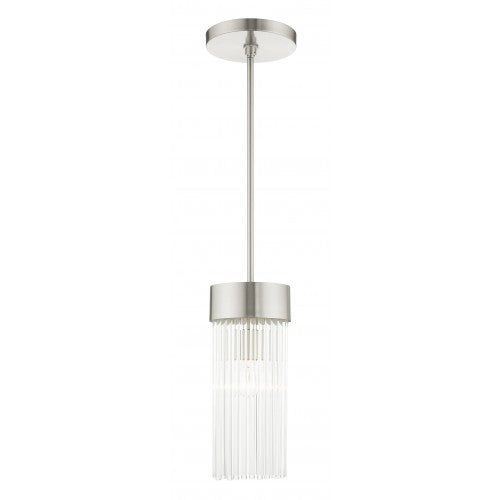 1 Light Brushed Nickel Chandelier Pendant Livex