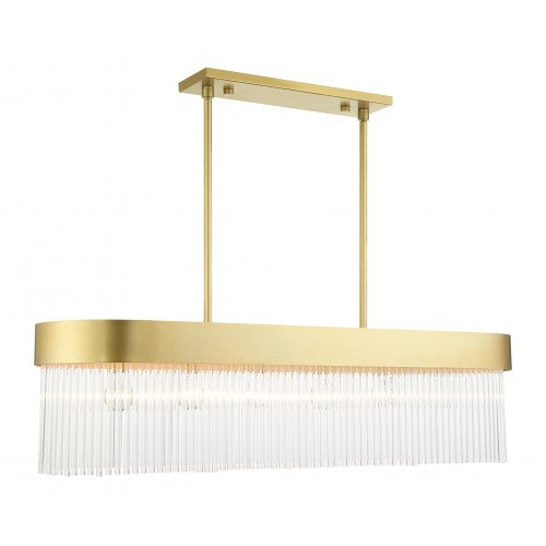 6 Light Soft Gold Chandelier Linear Livex