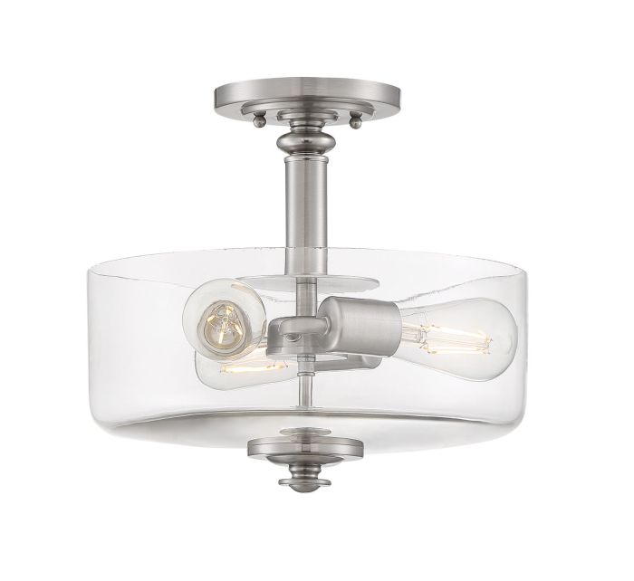 Dardyn 3 Light Convertible Semi Flush in Brushed Polished Nickel (Clear Glass) Semi Flush Craftmade