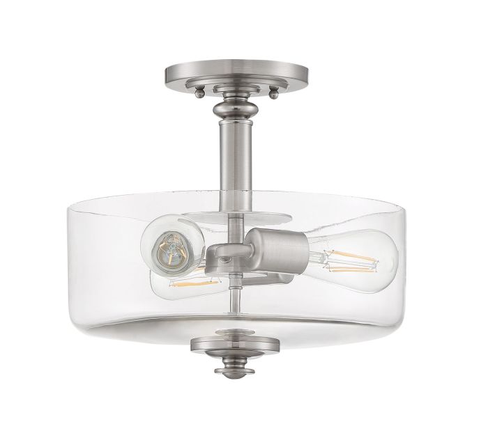 Dardyn 3 Light Convertible Semi Flush in Brushed Polished Nickel (Clear Glass) Semi Flush Craftmade