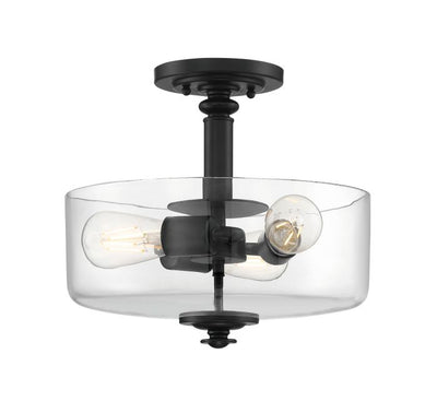 Dardryn 3 Light Convertible Semi Flush in Flat Black (Clear Glass) Semi Flush Craftmade