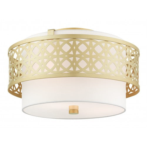 3 Light Soft Gold Semi Flush Semi Flush Livex