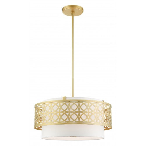 4 Light Soft Gold Pendant Chandelier Chandelier Livex